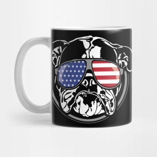 English Bulldog American Flag sunglasses patriotic dog Mug